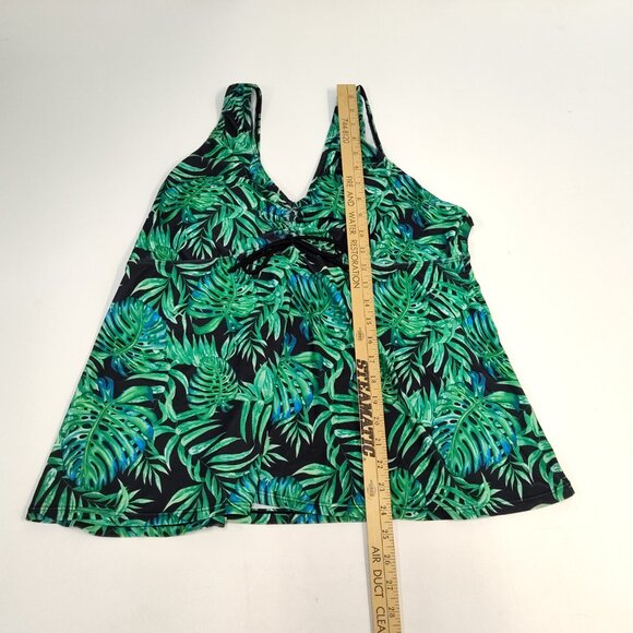 DACI Tankini Swim Top 3XL Tropical Leaf Print No Bottom or Bra Insert Great Cond - Picture 8 of 10